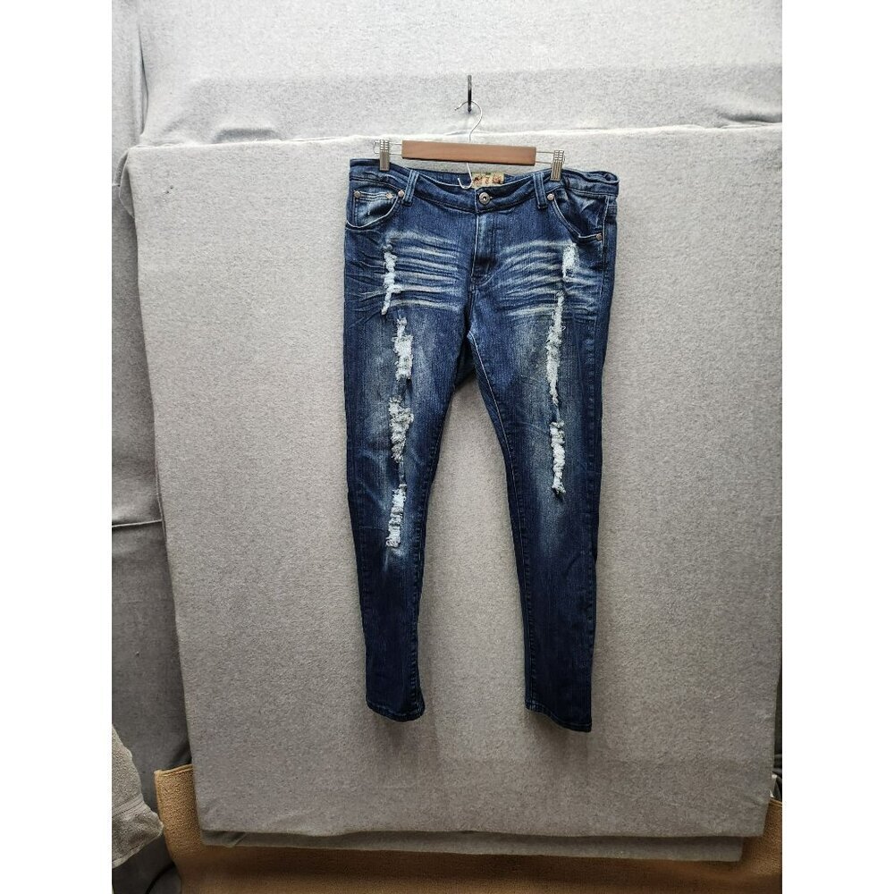 Distressed Skinny Fit Womens‎ Blue Jeans